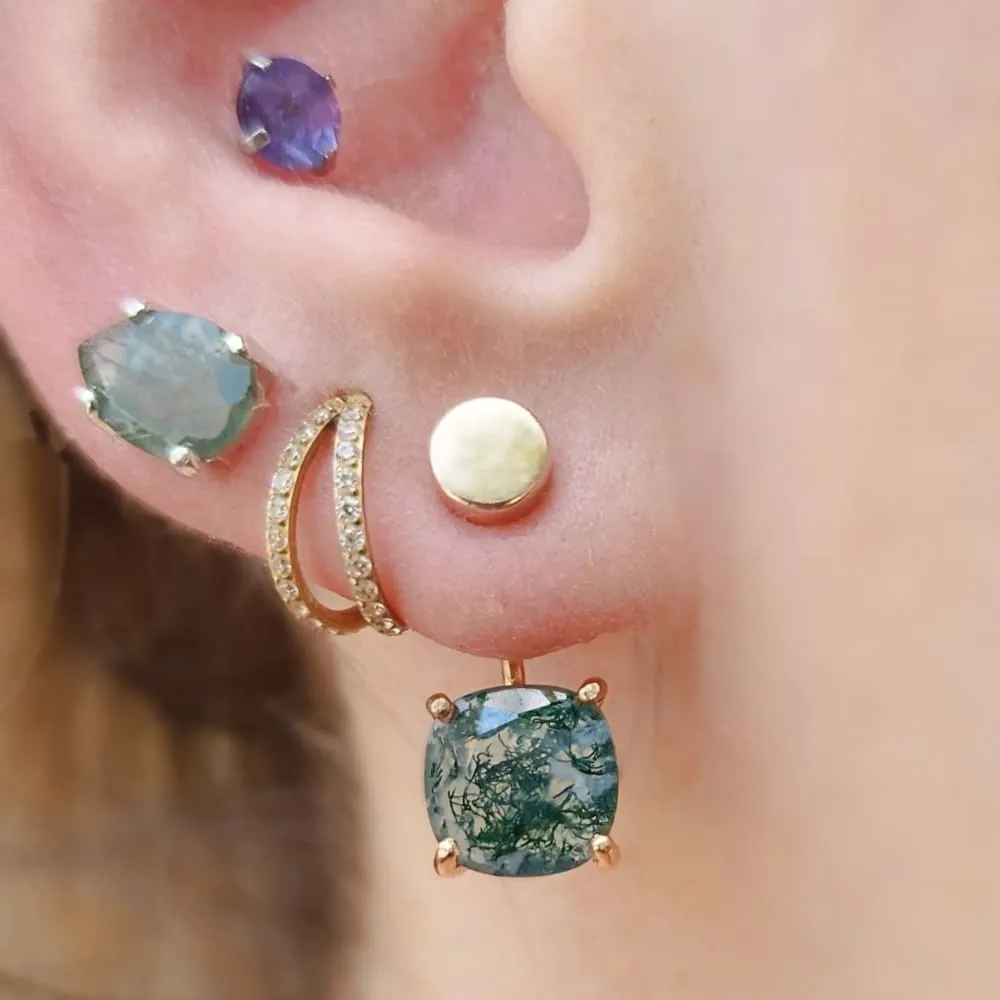 Moss Agate Jacket Dangle Earrings