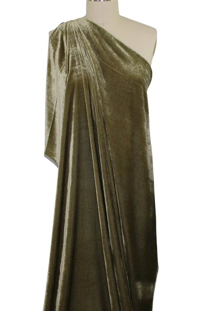 NY Designer Silk Velvet - Spring Moss
