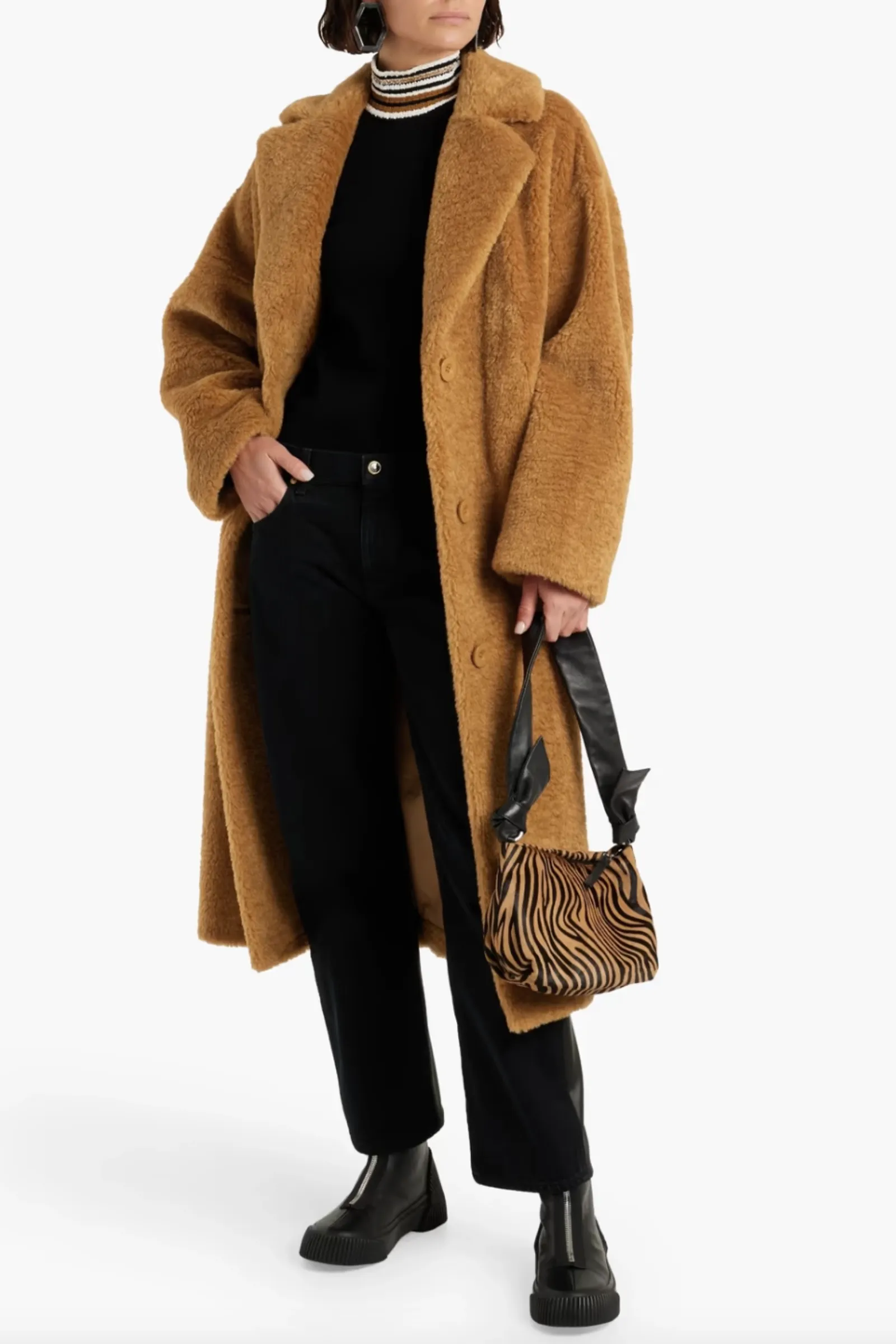 Opal Camel Faux Fur Coat