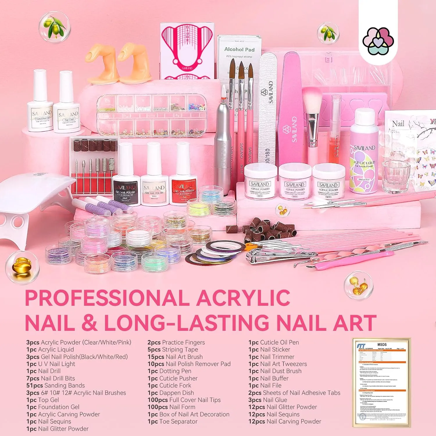Professional Acrylic Nail Kit with Drill