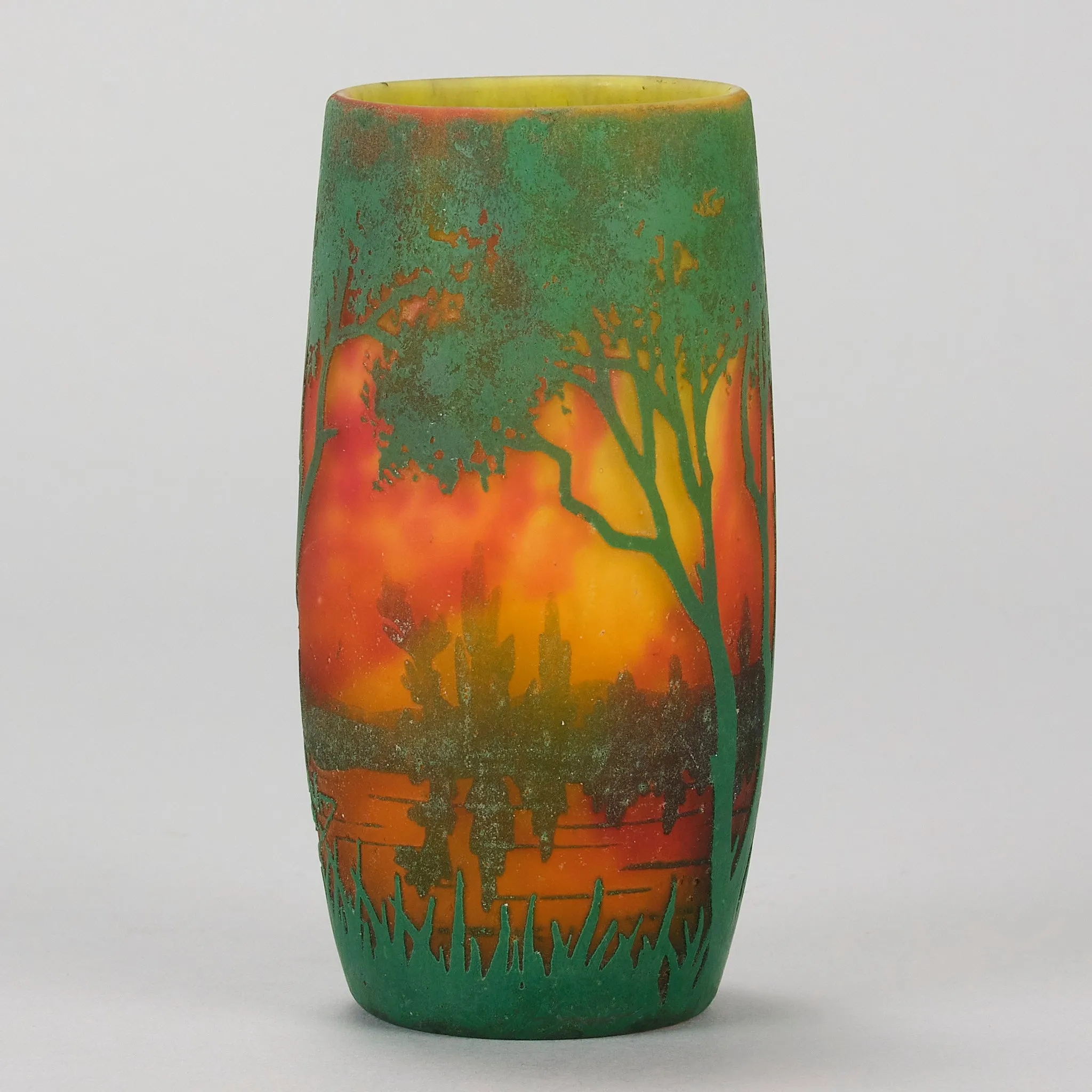 "Red Sunset Vase" by Daum Frères