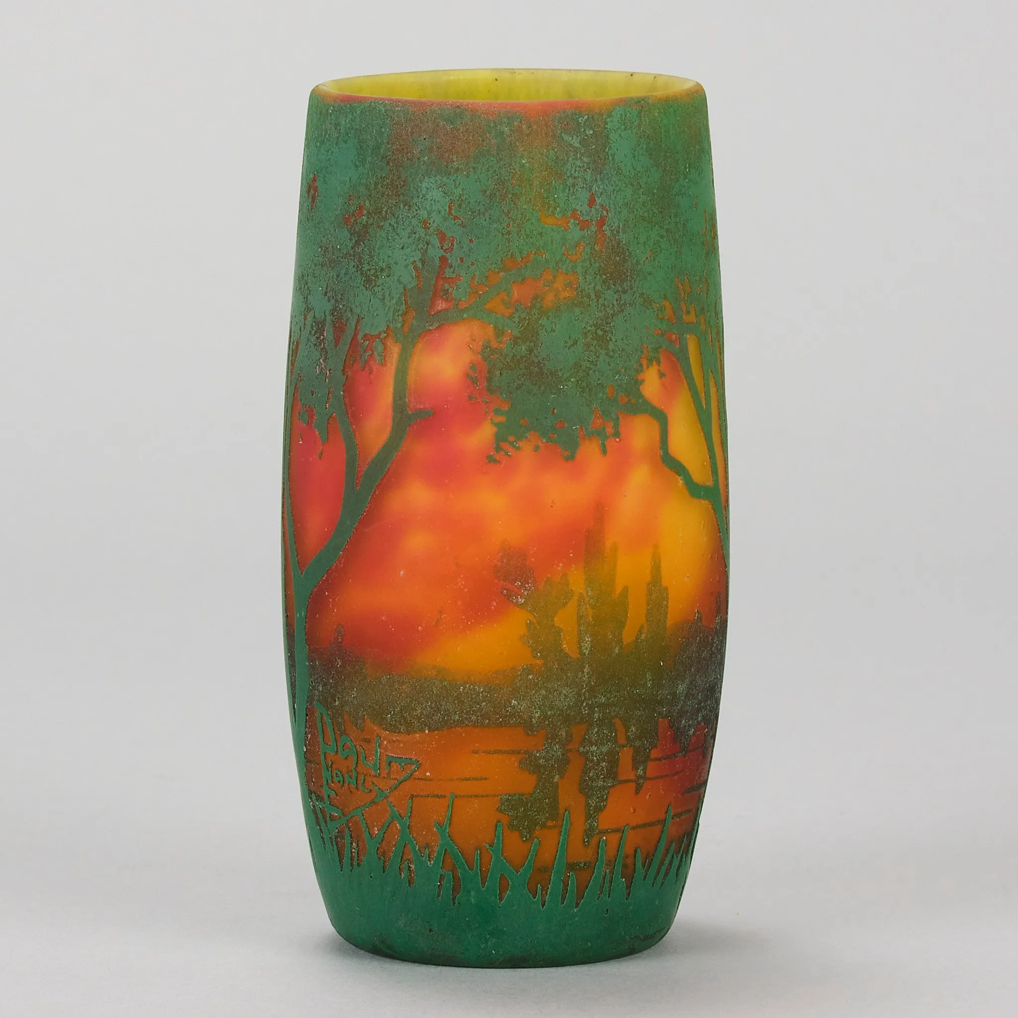 "Red Sunset Vase" by Daum Frères