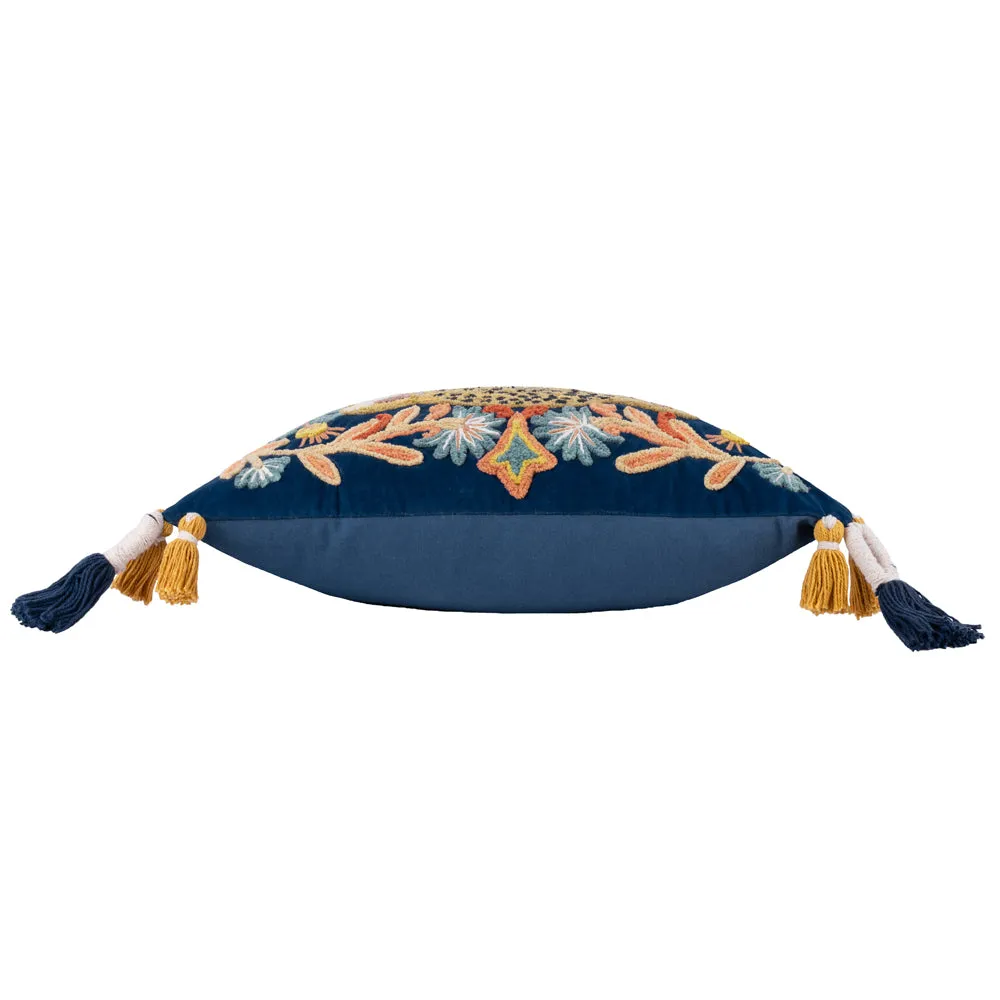 Regal Leopard Cushion Royal Blue