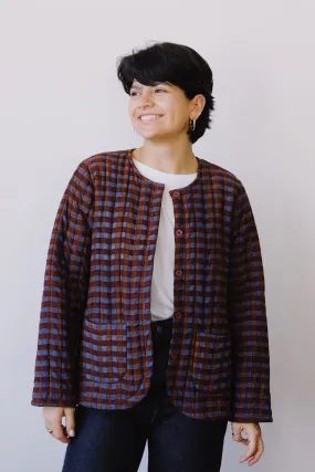 reversible quilted jacket - amyra blue