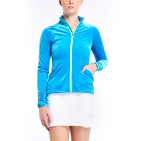 Sasha Smooth Velvet Turquoise Jacket (FINAL SALE)