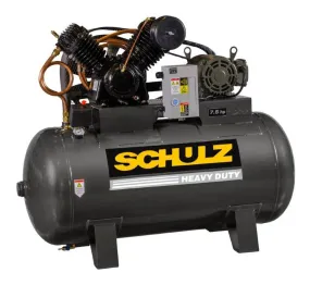 Schulz of America 780HV30X 7.5hp Heavy Duty V-Series Reciprocating Air Compressor, 80 Gallon Horizontal Tank, 20.1 CFM @ 175 PSI