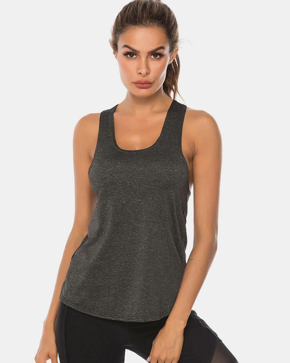 Scoop Neck Wide Strap Active Tank