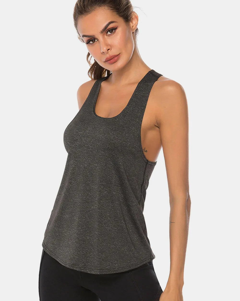 Scoop Neck Wide Strap Active Tank