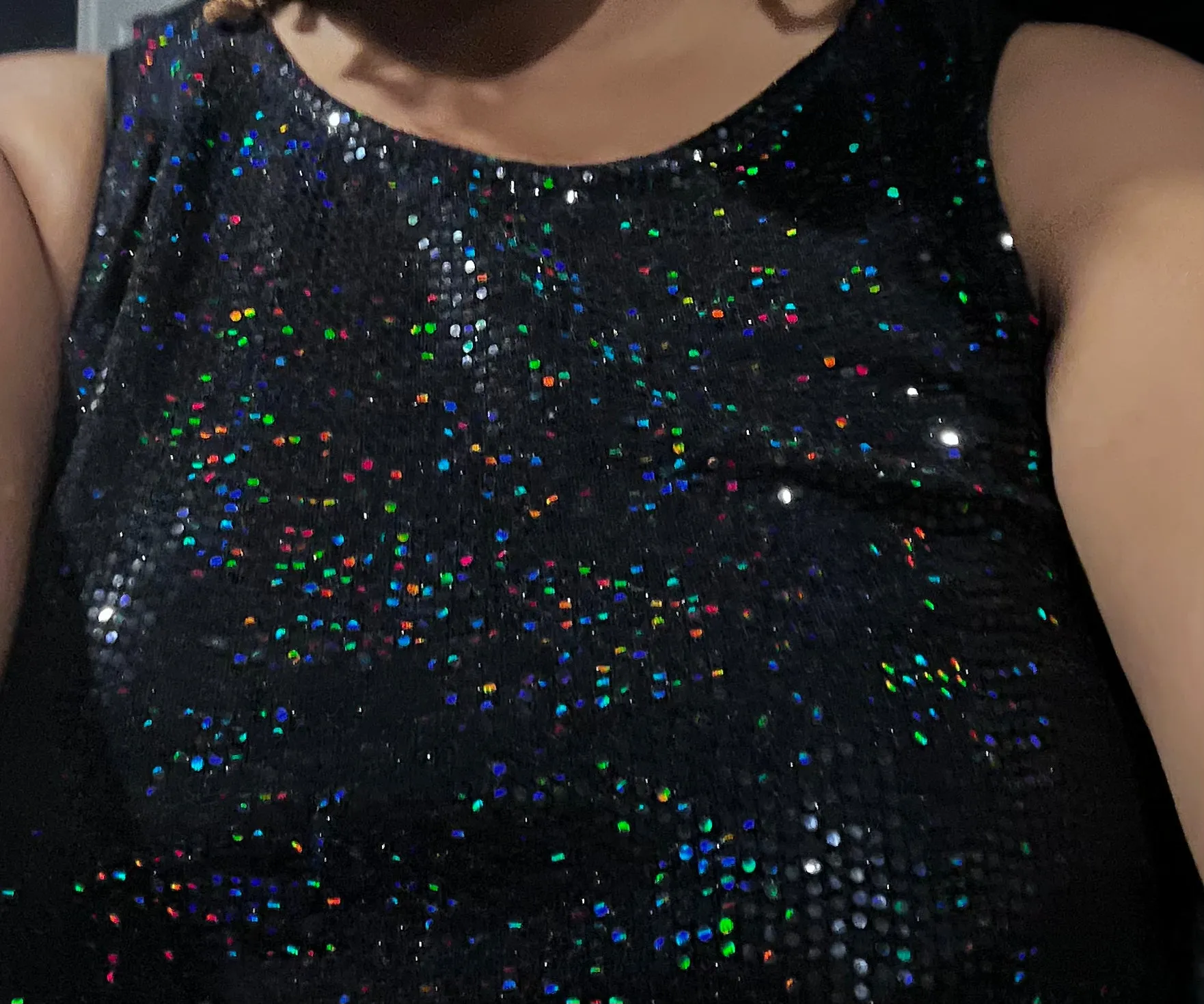 SEQUIN SIDE RUCHED TANK