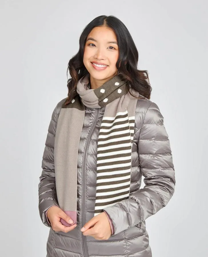 Spot and Stripe Colour Block Scarf