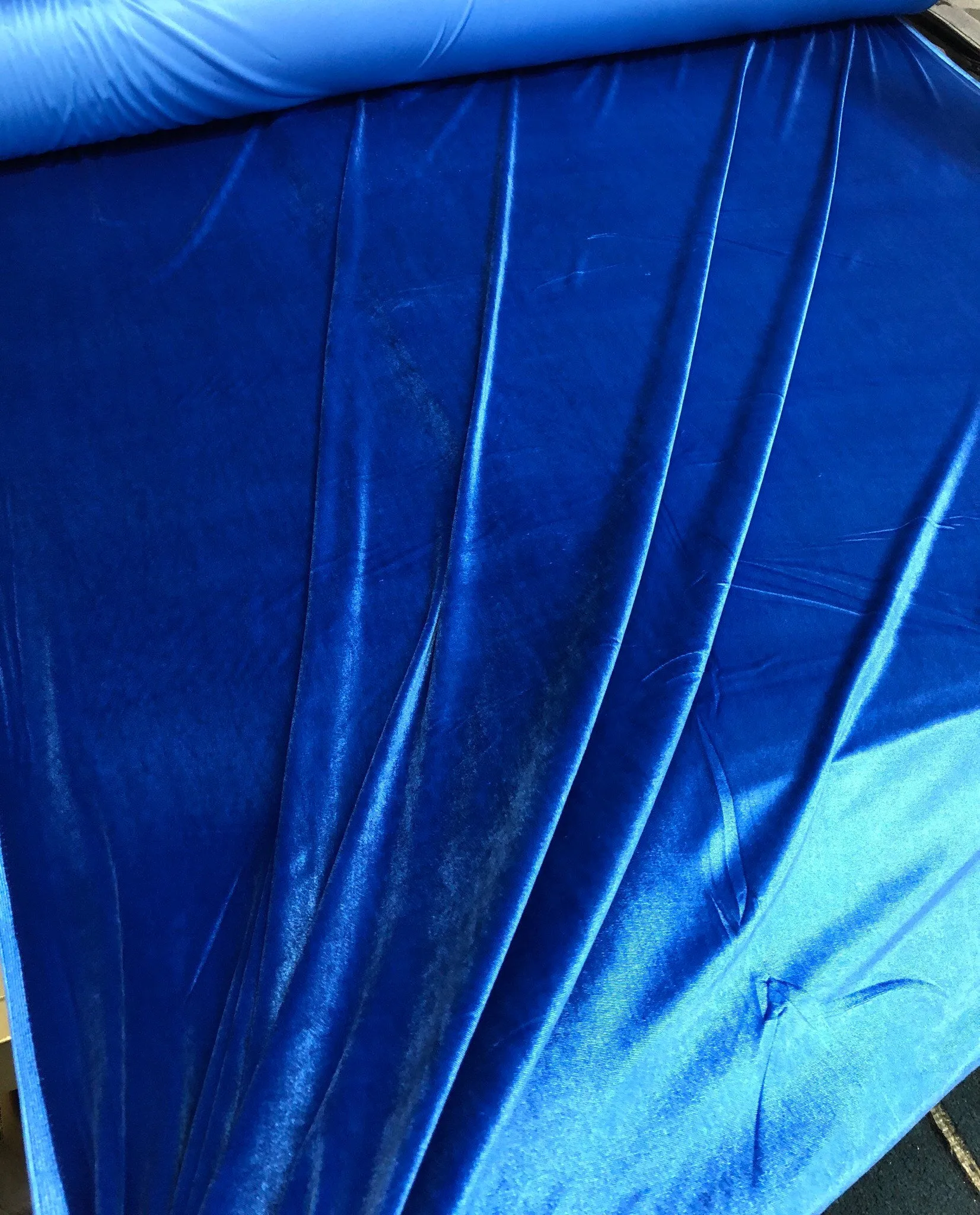 Strech velet fabric 60&quot; wide  beautiful perinkle blue   Sold by the yard