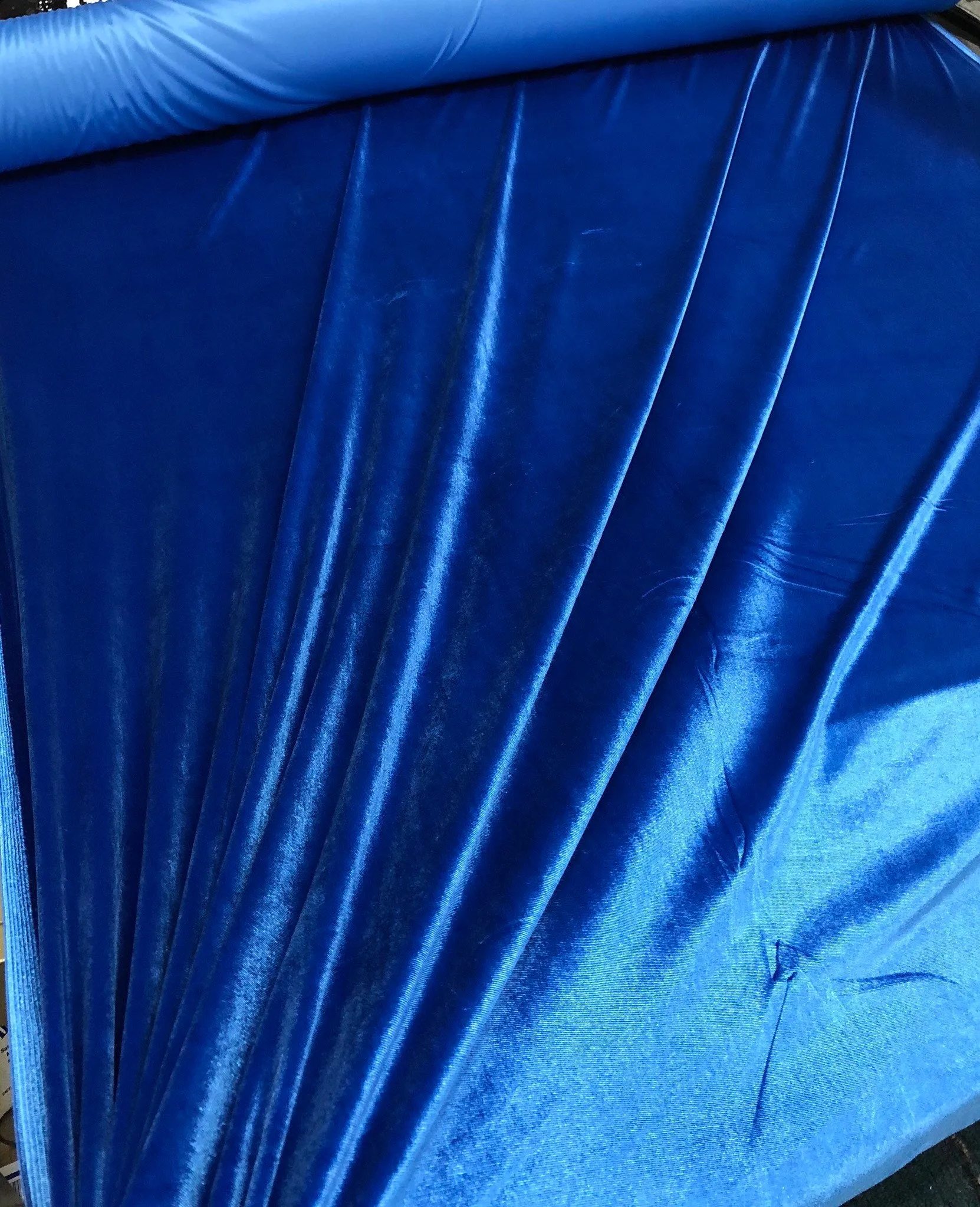 Strech velet fabric 60&quot; wide  beautiful perinkle blue   Sold by the yard