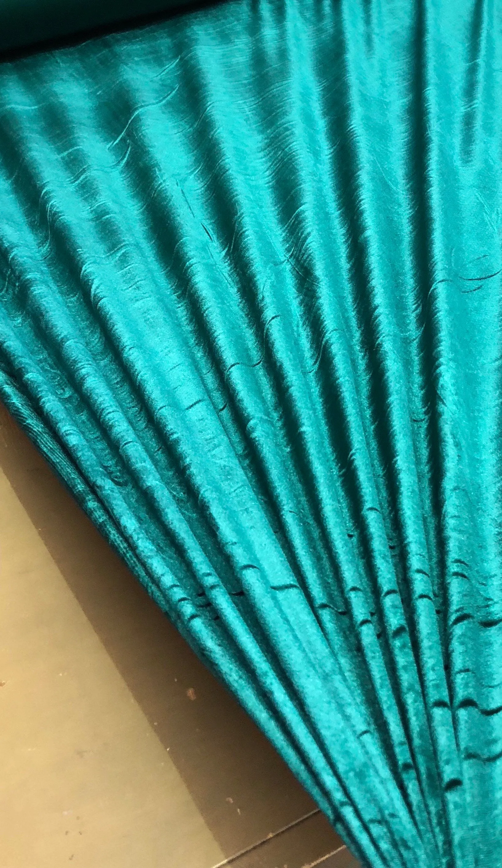 Strech velvet 60&quot; wide      Beautiful bottle green color    Fabric sold by the yard