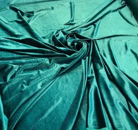 Strech velvet 60&quot; wide      Beautiful bottle green color    Fabric sold by the yard