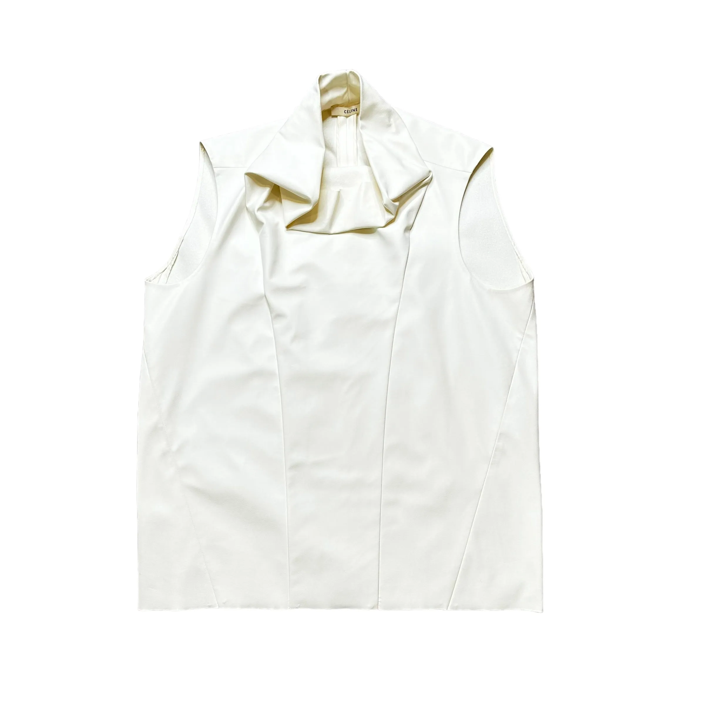 White Faux-Leather Top - M