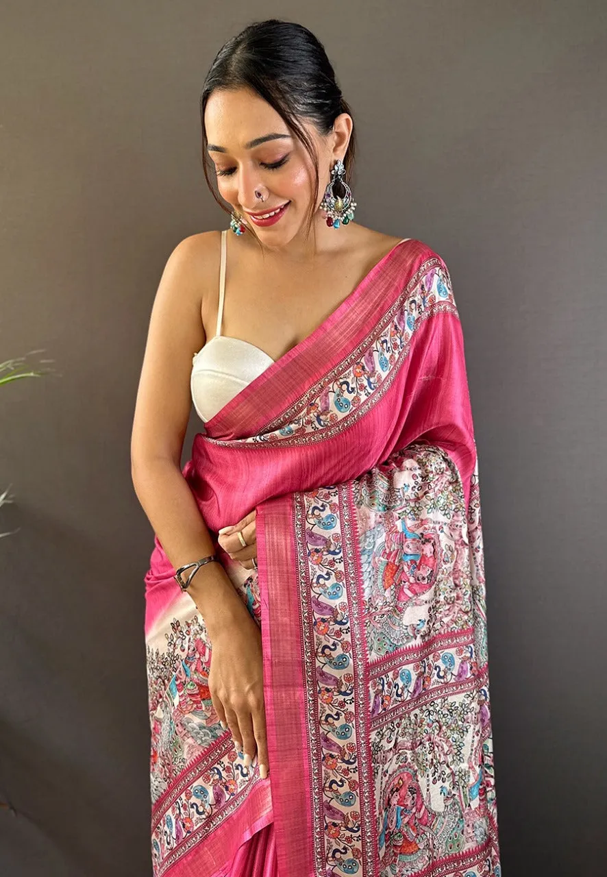 Women's Designer Pure Premium Soft Banarasi Tussar Silk Weaving Saree