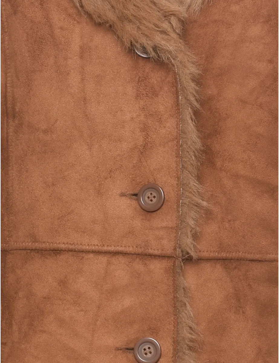 Y2K Single Breasted Shearling Jacket - L
