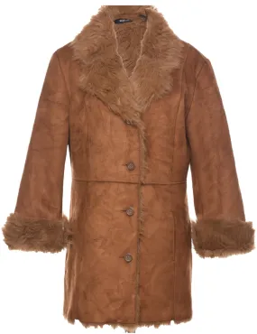 Y2K Single Breasted Shearling Jacket - L